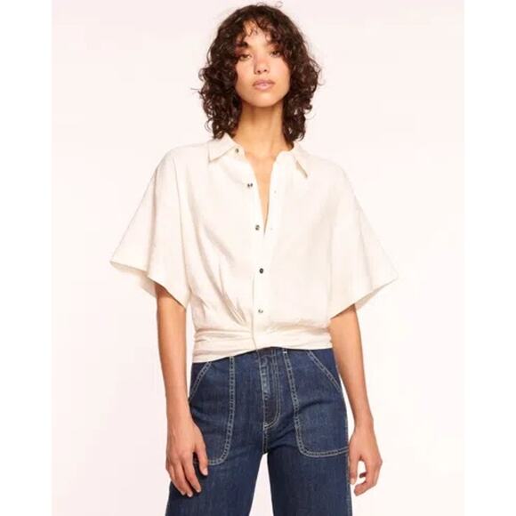 Ramy Brook Tops - $345 Ramy Brook Rosa Linen Blend Top - Ivory - Small